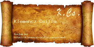 Klemencz Csilla névjegykártya