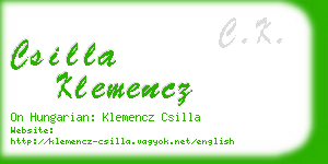 csilla klemencz business card